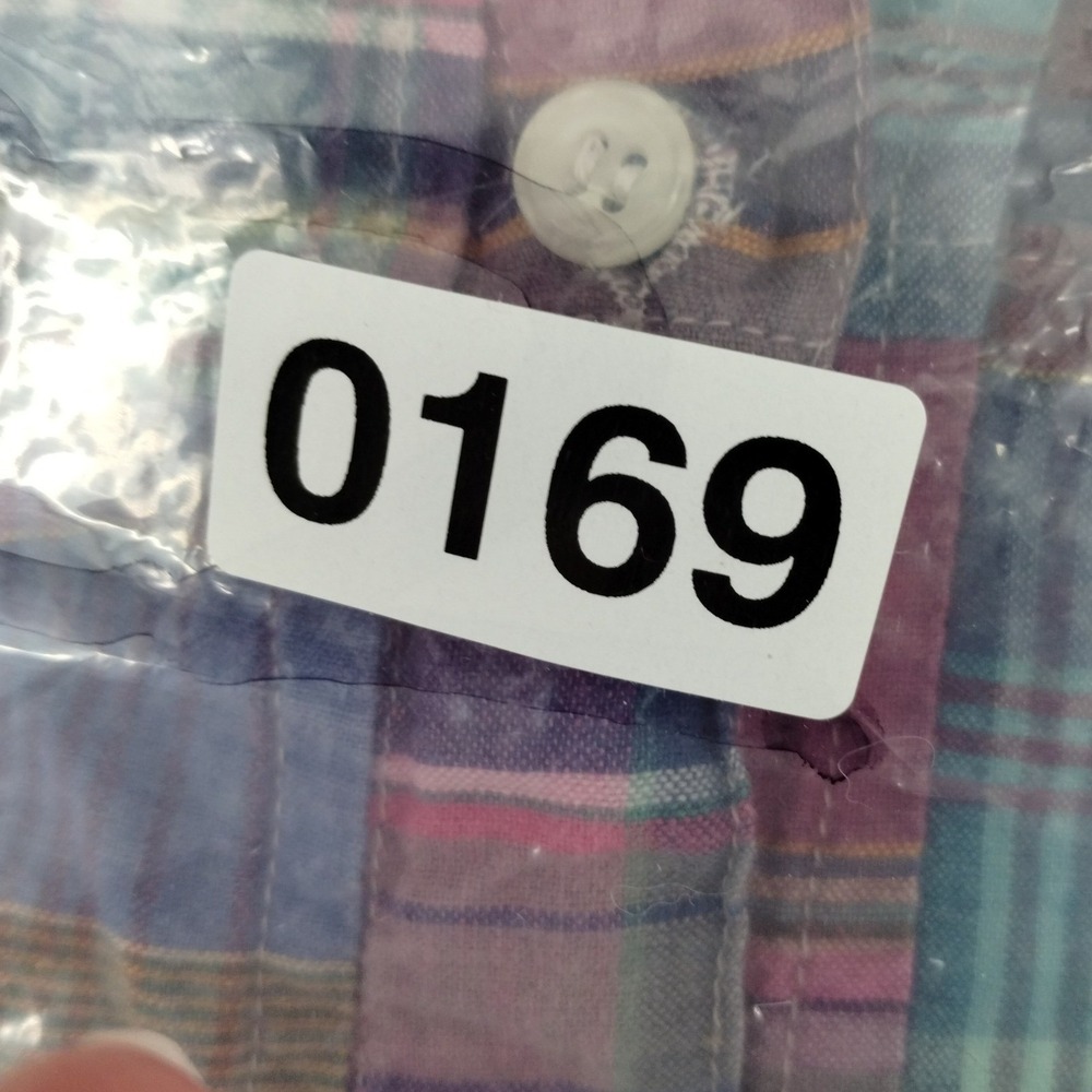 VTG‎ Elements Spiegel Patchwork Plaid Button Up Shirt Women's Size Large Cotton - Picture 8 of 8